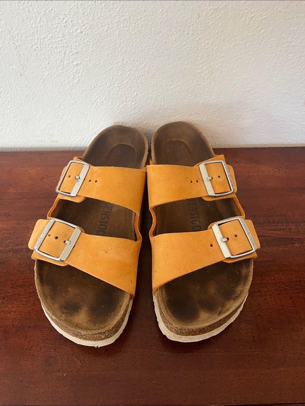 Birkenstock Arizona Tan Mustard Yellow Leather Size 38